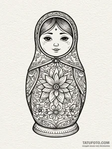 Matryoshka doll, each layer a stage of decay,... - эскиз тату (№1752324950_0, 12.07.2025 12:55) — Tatufoto.com