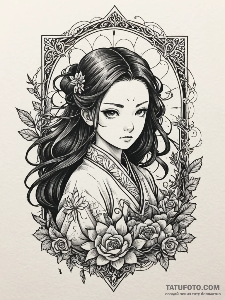 Nezuko in her box from demon slayer, tattoo f… — эскиз тату (№1752325450_0, 12.07.2025 13:04) — Tatufoto.com