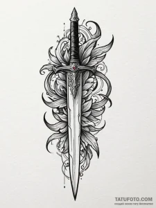 Black dagger with cracked blade, artistic tat... - эскиз тату (№1752325784_0, 12.07.2025 13:09) — Tatufoto.com