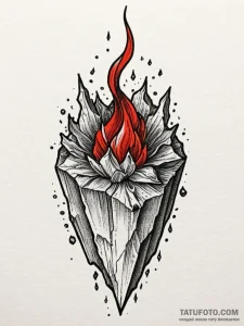 Earth cracking open to reveal a core of cryst... - эскиз тату (№1752325952_0, 12.07.2025 13:12) — Tatufoto.com