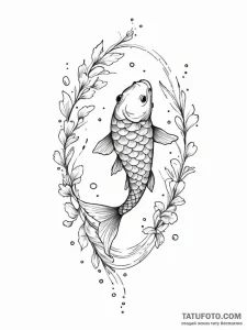 Holographic koi fish swimming through the air... - эскиз тату (№1752326450_0, 12.07.2025 13:20) — Tatufoto.com