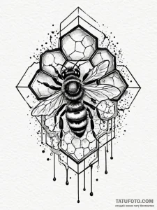 Geometric pattern of a honeycomb, some cells... - эскиз тату (№1752327365_0, 12.07.2025 13:36) — Tatufoto.com