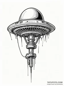 Parabolic microphone aimed at a silent, alien... - эскиз тату (№1752327450_0, 12.07.2025 13:37) — Tatufoto.com