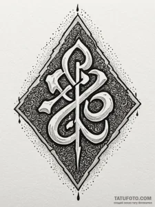 Ink stone and brush from east asian calligrap... - эскиз тату (№1752327869_0, 12.07.2025 13:44) — Tatufoto.com