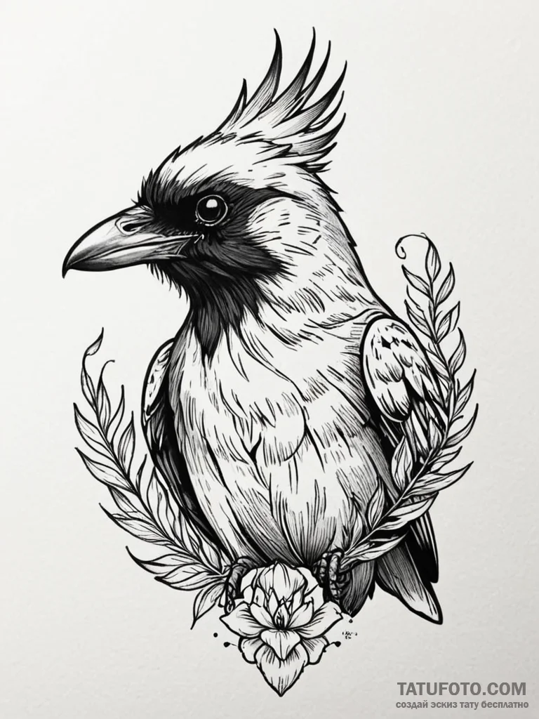 Desert crow with ember eyes, tattoo flash she… — эскиз тату (№1752328287_0, 12.07.2025 13:51) — Tatufoto.com