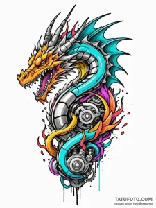 Camshaft from an engine, morphing into a drag... - эскиз тату (№1752328537_0, 12.07.2025 13:55) — Tatufoto.com