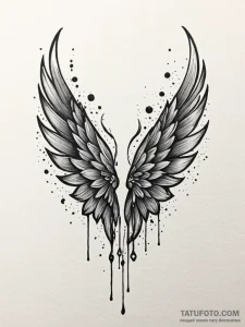 Jade wings catching starlight, tattoo sketch... - эскиз тату (№1752328872_0, 12.07.2025 14:01) — Tatufoto.com