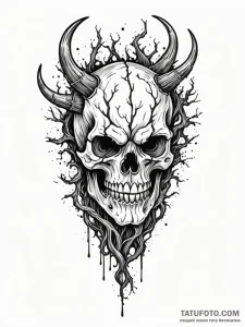 Oak roots devouring broken helm, tattoo sketc... - эскиз тату (№1752329124_0, 12.07.2025 14:05) — Tatufoto.com
