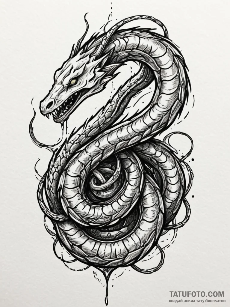 Hallowed serpent devouring light, concept art… — эскиз тату (№1752329208_0, 12.07.2025 14:06) — Tatufoto.com