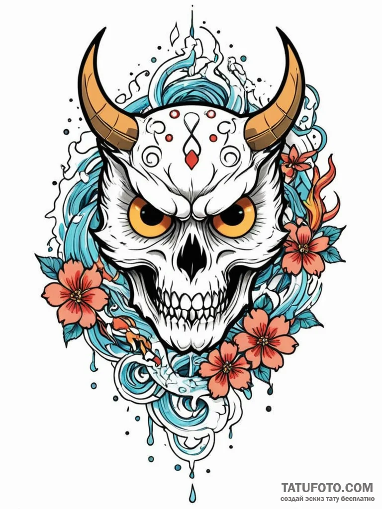 Owl skull crowned with runes, tattoo flash sh... - эскиз тату (№1752329460_0, 12.07.2025 14:11) — Tatufoto.com