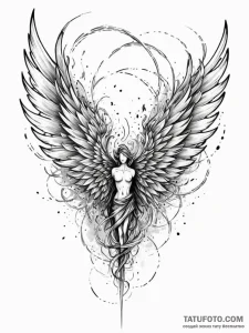 Vortex wings tearing through veil, concept ar... - эскиз тату (№1752330379_0, 12.07.2025 14:26) — Tatufoto.com