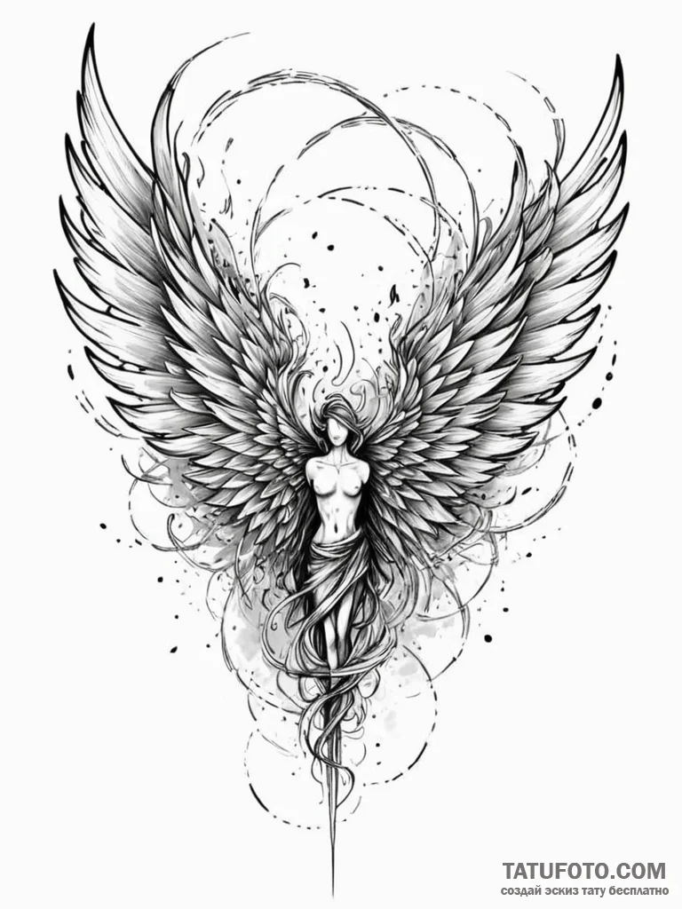 Vortex wings tearing through veil, concept ar... - эскиз тату (№1752330379_0, 12.07.2025 14:26) — Tatufoto.com
