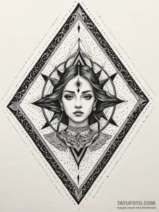Oracle reading futures in a pool of ink, ink... - эскиз тату (№1752330462_0, 12.07.2025 14:27) — Tatufoto.com