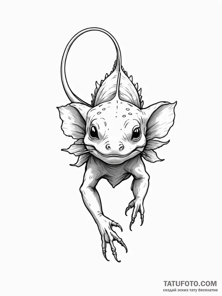 Axolotl - эскиз тату (№1752330629_0, 12.07.2025 14:30) — Tatufoto.com