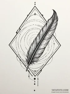 Quill feather drifting through void, tattoo d... - эскиз тату (№1752331383_0, 12.07.2025 14:43) — Tatufoto.com
