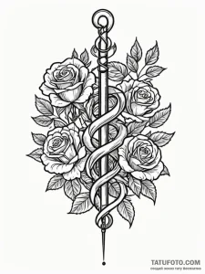 Rod of asclepius, the true symbol of medicine... - эскиз тату (№1752331551_0, 12.07.2025 14:45) — Tatufoto.com