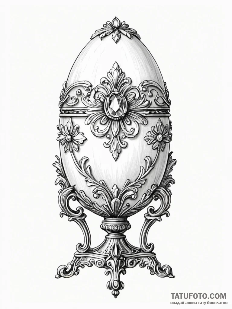 Faberge egg - эскиз тату (№1752331802_0, 12.07.2025 14:50) — Tatufoto.com