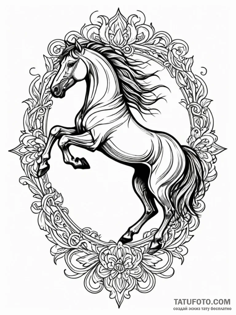 War horse, loyal and strong, tattoo sketch de... - эскиз тату (№1752332308_0, 12.07.2025 14:58) — Tatufoto.com