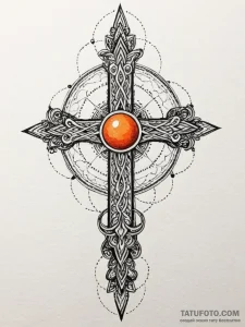 Orange, concept art for tattoo, black and red... - эскиз тату (№1752333479_0, 12.07.2025 15:17) — Tatufoto.com