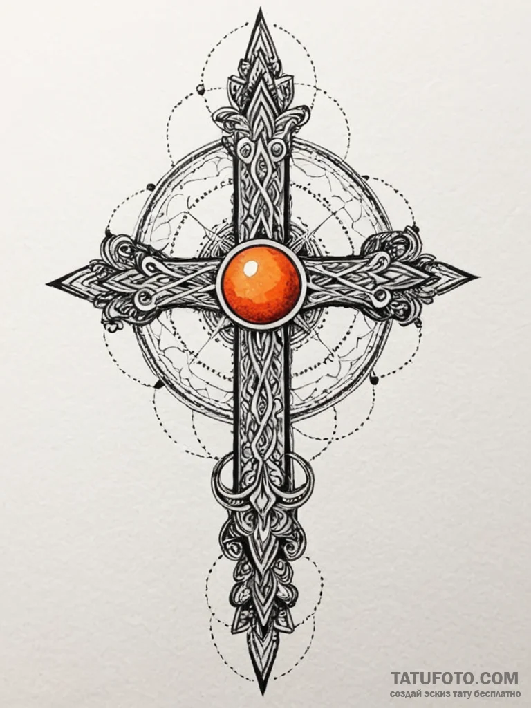 Orange, concept art for tattoo, black and red... - эскиз тату (№1752333479_0, 12.07.2025 15:17) — Tatufoto.com