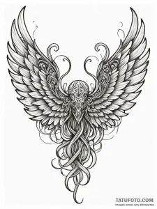 Unseen wings devouring shadows, tattoo sketch... - эскиз тату (№1752334152_0, 12.07.2025 15:29) — Tatufoto.com
