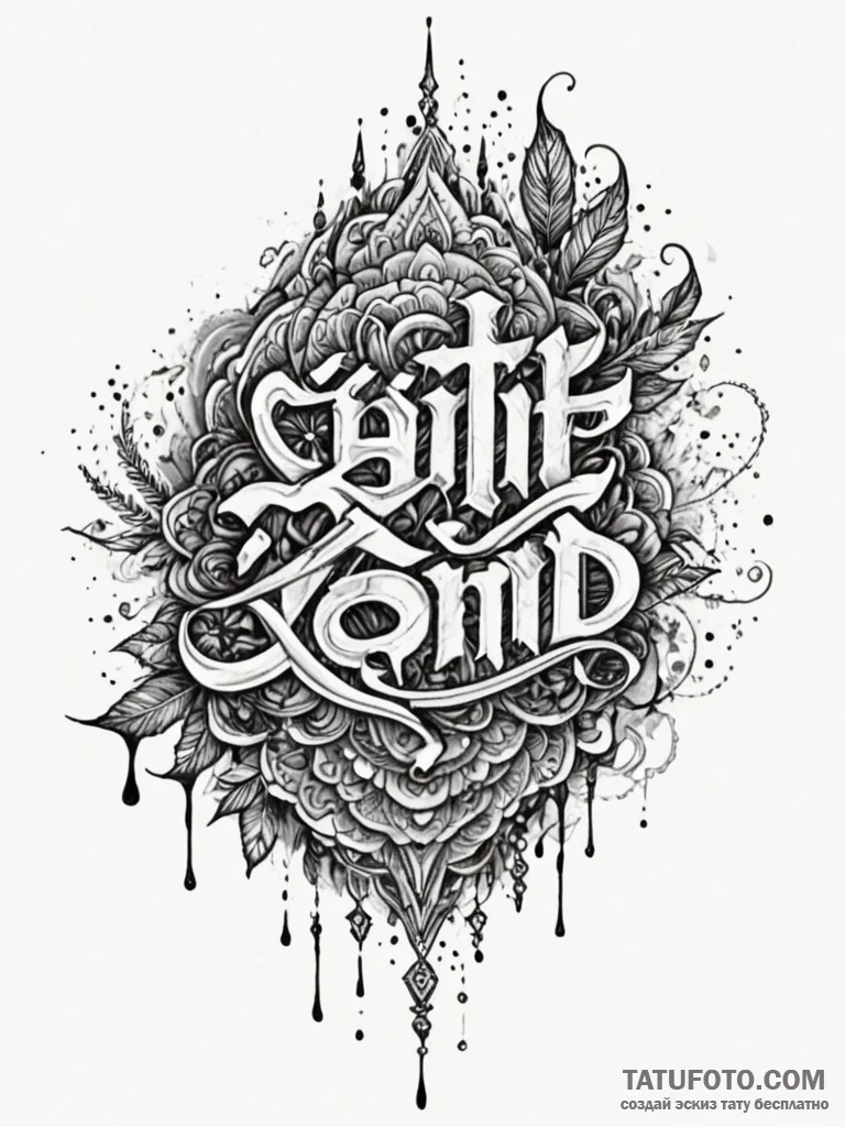 Bone script etched in skin, artistic tattoo s… — эскиз тату (№1752335554_0, 12.07.2025 15:52) — Tatufoto.com