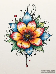 Petal blade beneath spectral bloom, tattoo dr... - эскиз тату (№1752335639_0, 12.07.2025 15:53) — Tatufoto.com