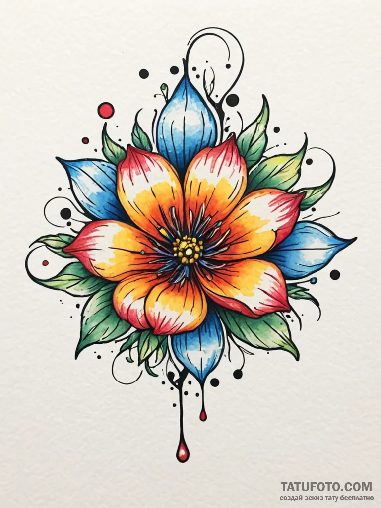 Petal blade beneath spectral bloom, tattoo dr… — эскиз тату (№1752335639_0, 12.07.2025 15:53) — Tatufoto.com
