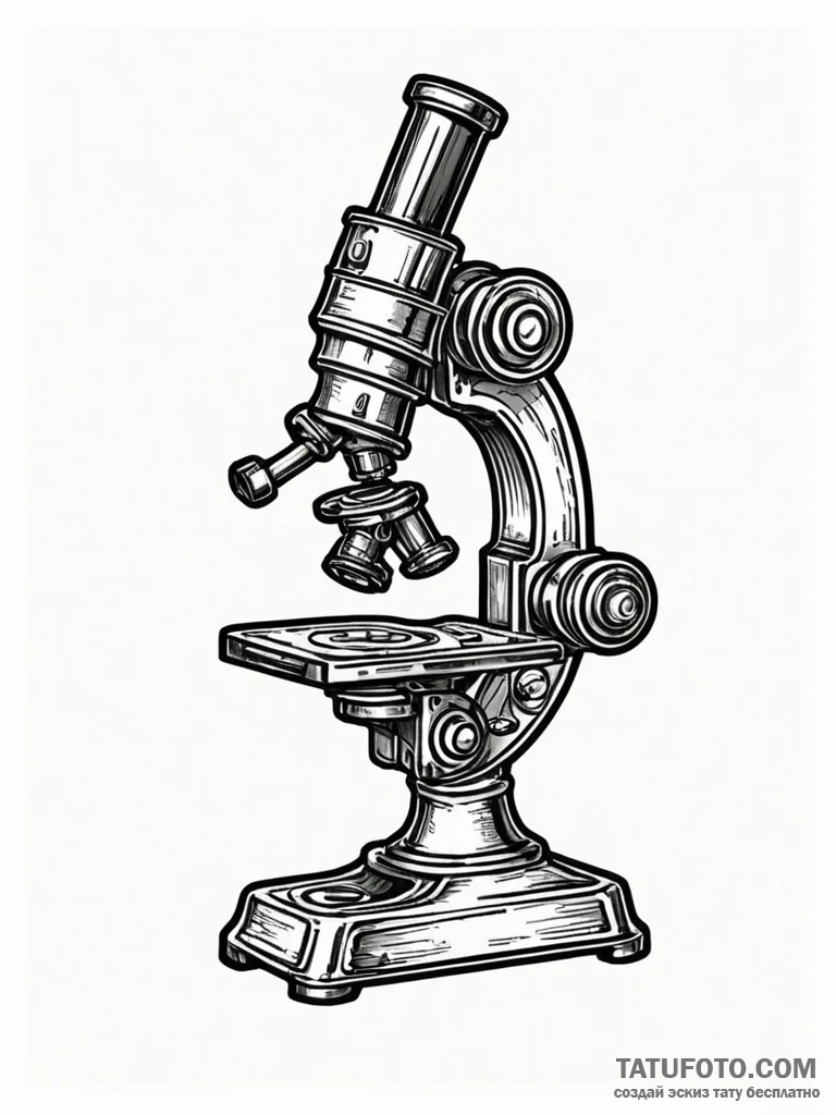 Antique microscope, tattoo drawing outline, m... - эскиз тату (№1752335726_0, 12.07.2025 15:55) — Tatufoto.com