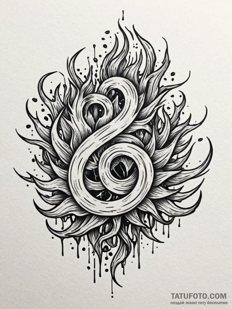 Ice branches breaking spectral seal, tattoo l... - эскиз тату (№1752335897_0, 12.07.2025 15:58) — Tatufoto.com