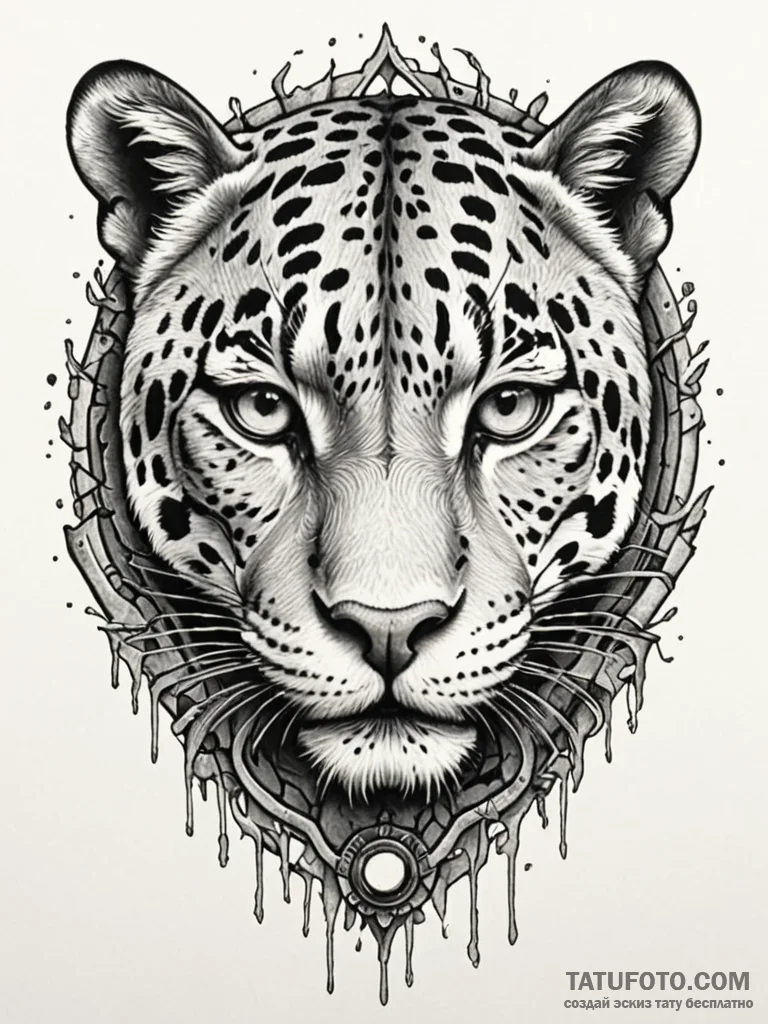 Jaguar eye beneath shattered gate, tattoo dra... - эскиз тату (№1752336237_0, 12.07.2025 16:03) — Tatufoto.com