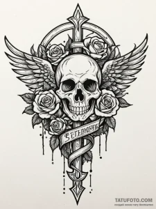 Parrot wings beneath spectral storm, tattoo f... - эскиз тату (№1752336409_0, 12.07.2025 16:06) — Tatufoto.com