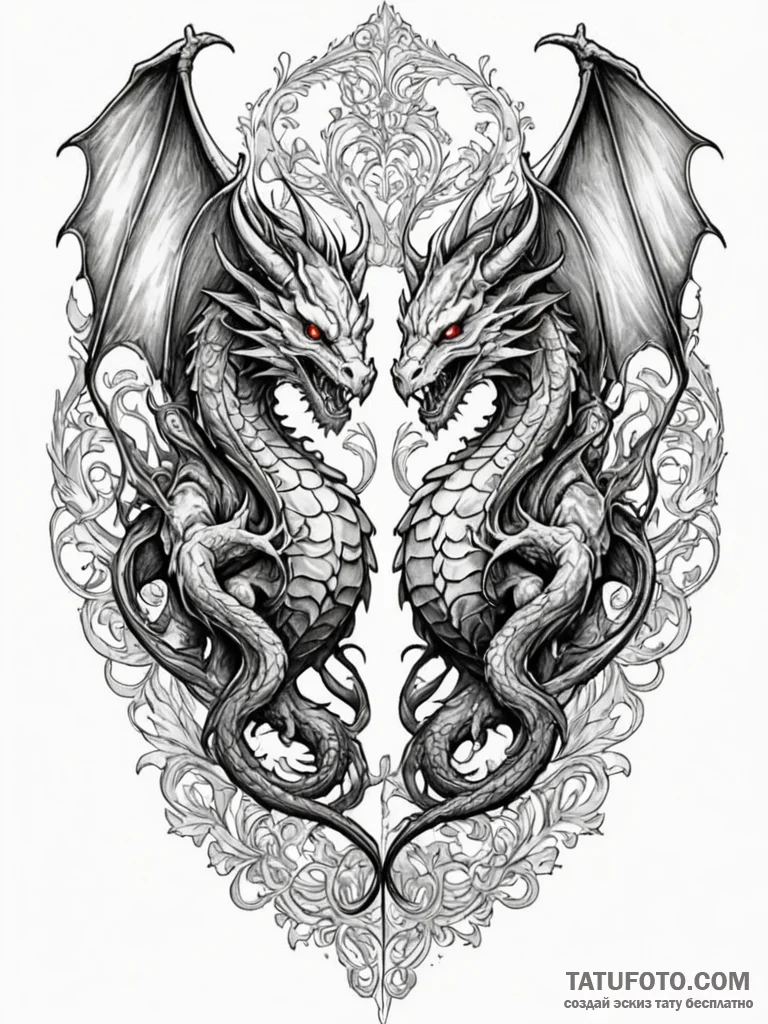Inkblot (rorschach test) that forms two facin... - эскиз тату (№1752338116_0, 12.07.2025 16:35) — Tatufoto.com