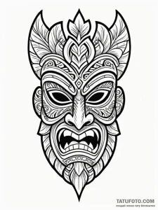 A polynesian tiki mask - эскиз тату (№1752338201_0, 12.07.2025 16:36) — Tatufoto.com