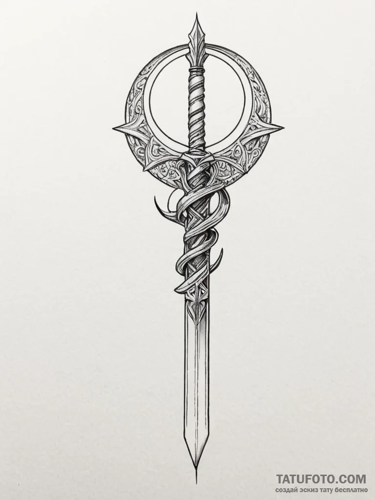 The crysknife from dune, tattoo line art, cle… — эскиз тату (№1752338287_0, 12.07.2025 16:38) — Tatufoto.com
