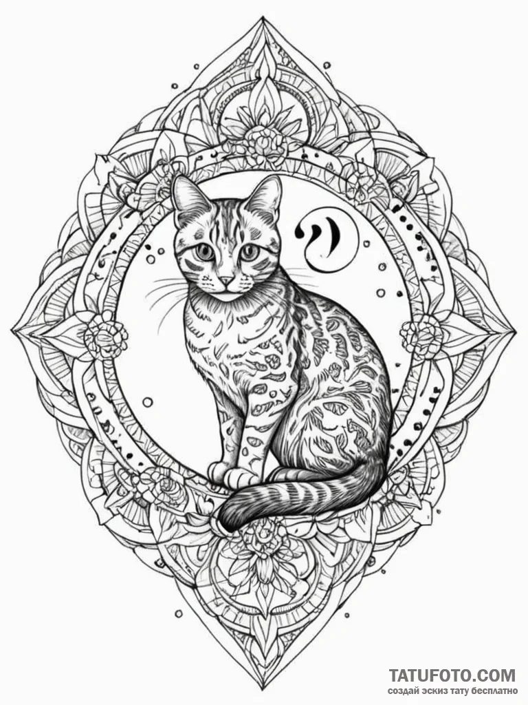 Schrodinger's cat (box with question mark), a... - эскиз тату (№1752338542_0, 12.07.2025 16:42) — Tatufoto.com