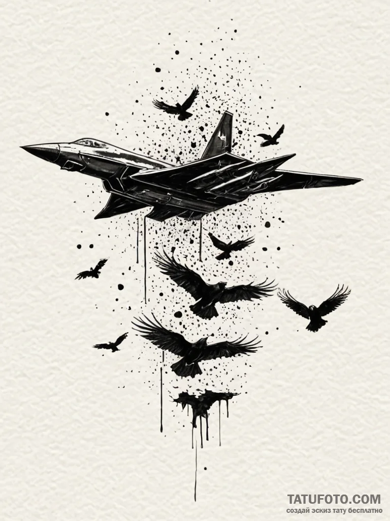 Lockheed sr-71 blackbird dissolving into a fl... - эскиз тату (№1752339310_0, 12.07.2025 16:55) — Tatufoto.com
