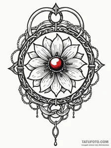 Eclipse flower wrapped in chains, tattoo sket... - эскиз тату (№1752339395_0, 12.07.2025 16:56) — Tatufoto.com