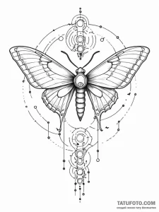 Tattoo sketch, an atlas moth with a circuit b... - эскиз тату (№1752342079_0, 12.07.2025 17:41) — Tatufoto.com