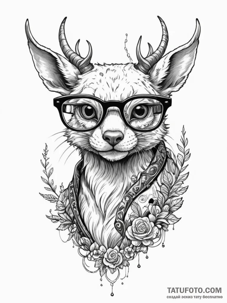 Tattoo sketch, augmented reality glasses refl... - эскиз тату (№1752344098_0, 12.07.2025 18:14) — Tatufoto.com