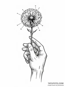 Tattoo sketch, automaton hand holding a singl... - эскиз тату (№1752344684_0, 12.07.2025 18:24) — Tatufoto.com