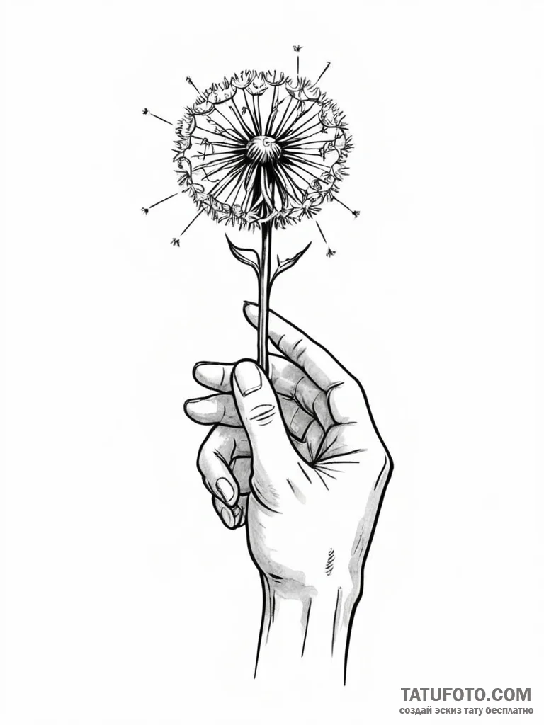 Tattoo sketch, automaton hand holding a singl... - эскиз тату (№1752344684_0, 12.07.2025 18:24) — Tatufoto.com