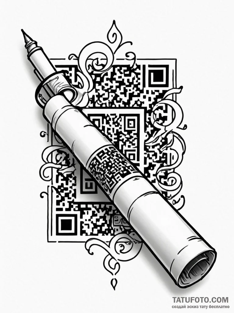 Tattoo sketch, ancient scroll unfurling to re... - эскиз тату (№1752344767_0, 12.07.2025 18:26) — Tatufoto.com