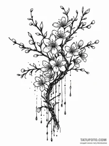 Tattoo sketch, broken binary code cascading d... - эскиз тату (№1752345444_0, 12.07.2025 18:37) — Tatufoto.com