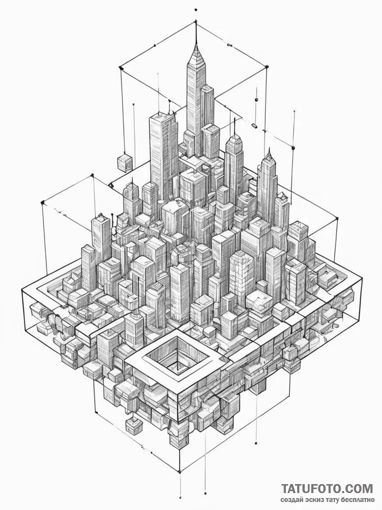 Tattoo sketch, blockchain ledger visualized a... - эскиз тату (№1752345697_0, 12.07.2025 18:41) — Tatufoto.com
