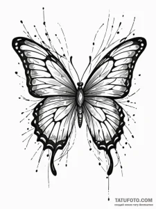 Tattoo sketch, butterfly with wings made of s... - эскиз тату (№1752345782_0, 12.07.2025 18:43) — Tatufoto.com