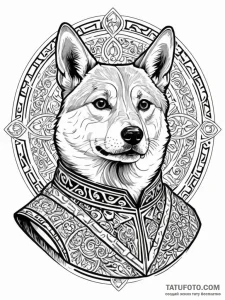 Tattoo sketch, byzantine mosaic style portrai... - эскиз тату (№1752346540_0, 12.07.2025 18:55) — Tatufoto.com