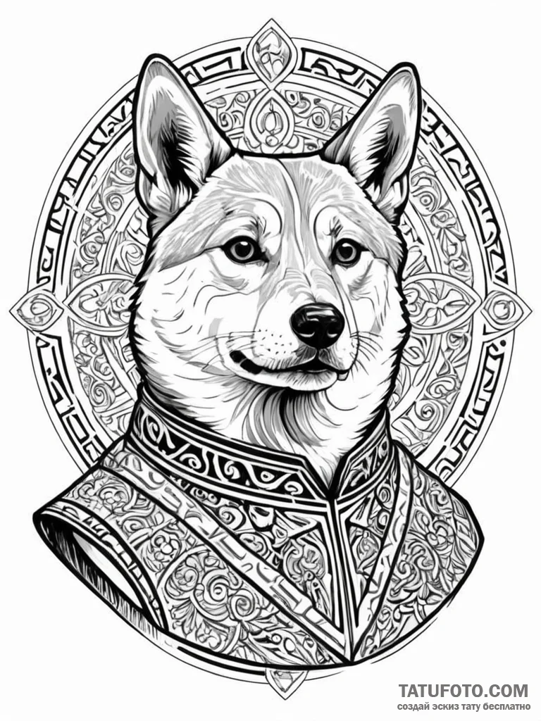 Tattoo sketch, byzantine mosaic style portrai… — эскиз тату (№1752346540_0, 12.07.2025 18:55) — Tatufoto.com