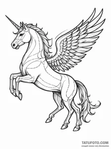 Tattoo sketch, blueprint of a mythical creatu... - эскиз тату (№1752346709_0, 12.07.2025 18:58) — Tatufoto.com