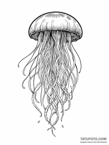 Tattoo sketch, bio-luminescent jellyfish swim... - эскиз тату (№1752347805_0, 12.07.2025 19:16) — Tatufoto.com